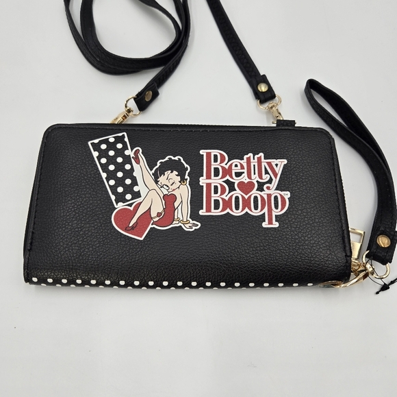 Betty Boop Wallet Wristlet Crossbody - Picture 2 of 9